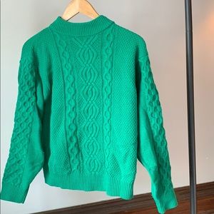 Urban Outfitters green cabled sweater